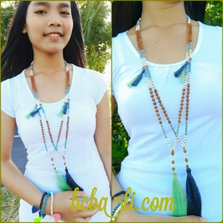 fashion handmade necklaces tassel genetri bead