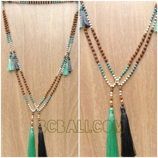 fashion handmade necklaces tassel genetri bead