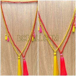 fashion necklace bead tassel triple charming bali