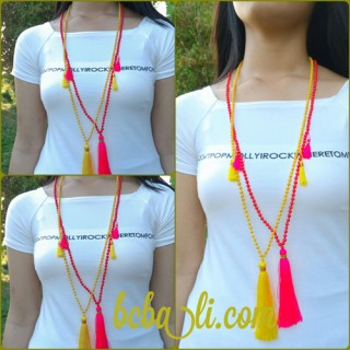 fashion necklace bead tassel triple charming bali