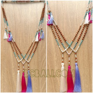 handmade necklaces tassels tree color genetri 