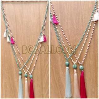 long seed bead tassels pendant handmade