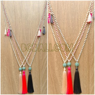 necklaces tassels pendant long seed beads phyrus