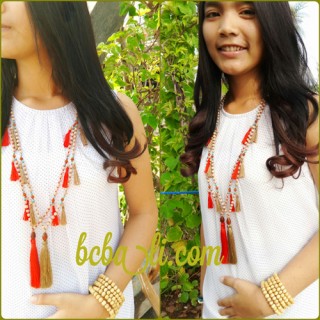 organic wooden beads sabo necklaces tassels 