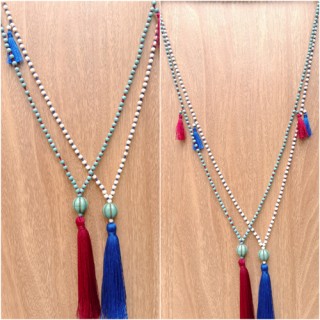 triple tassels necklaces beads fashion pyrus