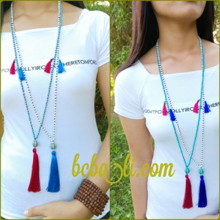 triple tassels necklaces beads fashion pyrus