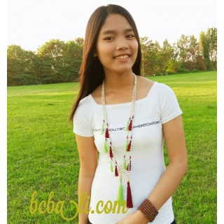 wooden beads mala tassels necklaces fashion 