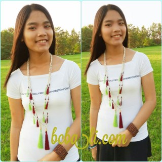 wooden beads mala tassels necklaces fashion 