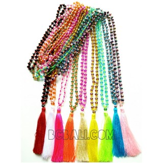 All Color bead necklace tassels crystal bali fashion