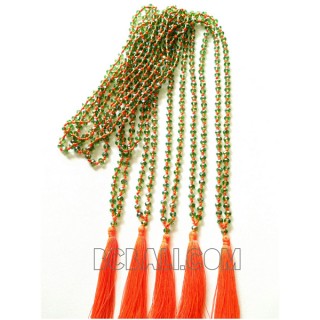 crystal beading necklaces tassels mono color