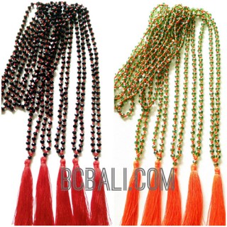 crystal beading necklaces tassels mono color