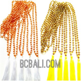 crystal beads necklaces tassels mono color style