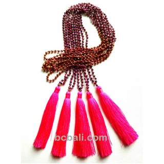 tassel necklaces beaded crystal solid color