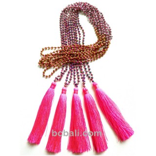 tassel necklaces beaded crystal solid color