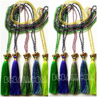 5color tassels necklaces crystal bead pendant elephant