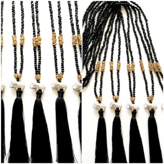 balinese bead necklace tassels charms elephant