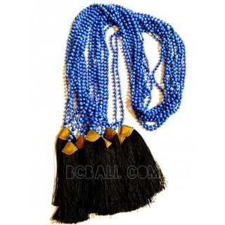 bead stone necklaces tassels black golden chrome