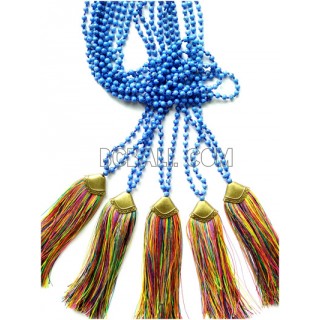 golden chrome tassel mix color stone bead necklaces