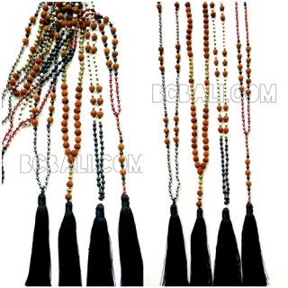 mix tassels mala beaded necklace yoga bali