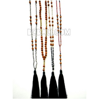 mix tassels mala beaded necklace yoga bali