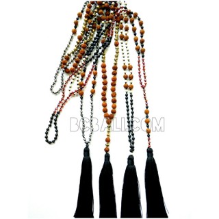 mix tassels mala beaded necklace yoga bali