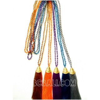 necklaces crystal bead pendant tassels handmade