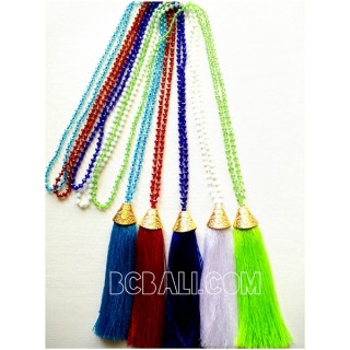 necklaces crystal beads tassels golden chrome