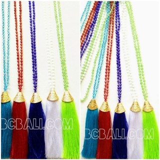 necklaces crystal beads tassels golden chrome