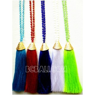 necklaces crystal beads tassels golden chrome