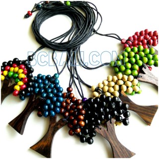 palm tree necklaces wooden strings 7 color