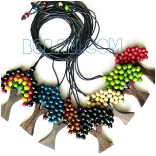 palm tree necklaces wooden strings 7 color