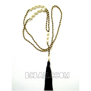 tassels necklaces pendant bead golden pearls