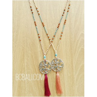 2color necklaces bronze silver beads rudraksha bead