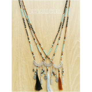 bali beads charms pendant tassels necklaces bronze 