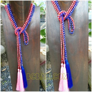 2color double necklaces scarves beads crystal