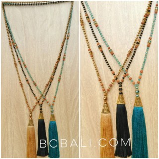 3color king cup tassels necklaces crystal exclusive