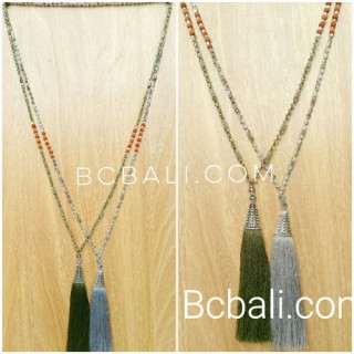 bronze cup silver exclusive tassels necklaces bead bali