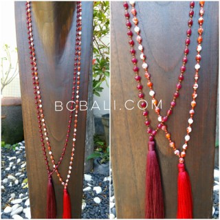 ceramic beads necklace tassels fashion two color