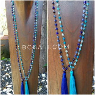 ceramic stones glass beads necklaces tassels bali