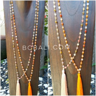 transparent ceramic beads bali tassels necklaces designs