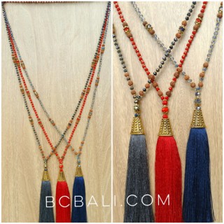 exclusive golden king cup tassels beads necklaces 3color