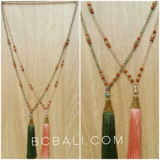 golden cup exclusive necklaces tassels crystal bead