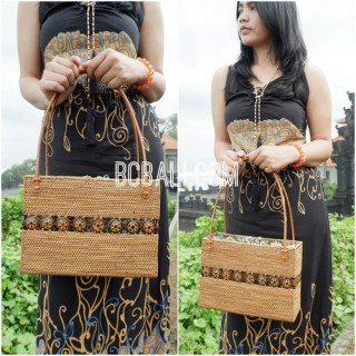 women ladies handbag from grass straw hand woven 