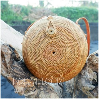 around circle handbags ethnic unique style full handmade hand woven rattan