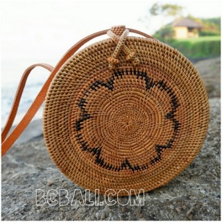 ata rattan hand woven handbags around motif ethnic bali design 