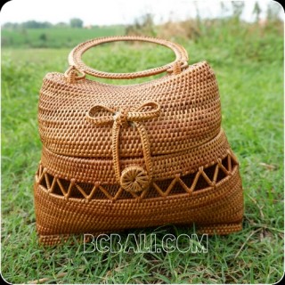 handbag rattan hand woven ata grass balinese natural design