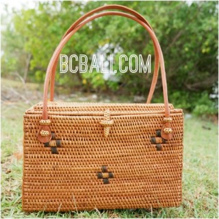 casual ethnic design ata grass rattan bags purse full handmade process