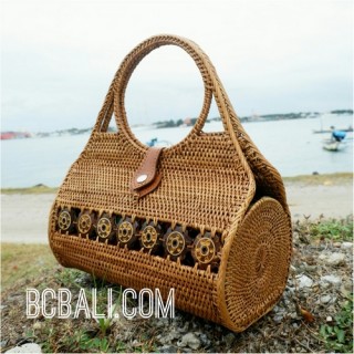 ethnic handmade handbag rattan grass ata unique design made bali