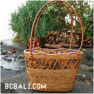 ethnic style full handmade ata rattan women handbag bali