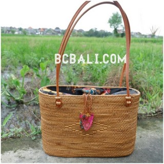 handmade ethnic design rattan grass straw handbag bali